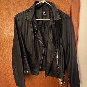 Women’s Faux Leather Moto-Jacket